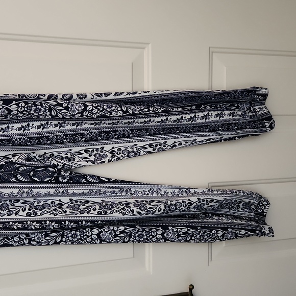 Tube jumpsuit, elastic side,rayon jersey floral stripe print,  pullon. - Picture 2 of 3